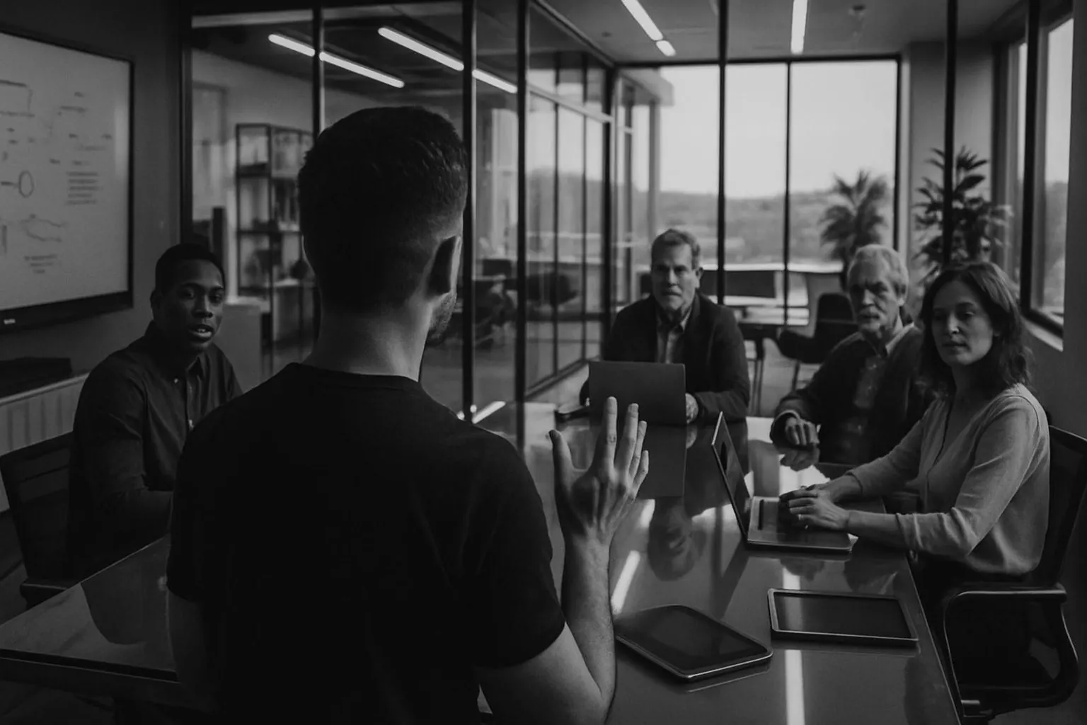 Atelier de stratégie de marque dans la salle de réunion de l'agence